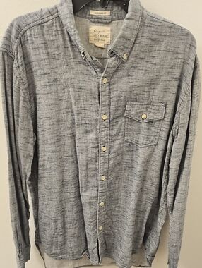 Lucky Brand Men's Heathered Light Blue Button-Down Shirt